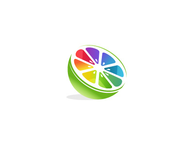 Gradefruit 3d colors film fresh fruit gradient logo rainbow tv