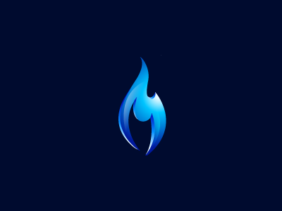 Blue Flame 3d almosh82 blue energy flame gradient logo