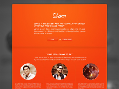 Qlose design interface orange web