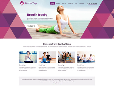 Webdesign for Geetha Yoga clean flat flat design flat ui geetha yoga minimal simple web design website design yoga