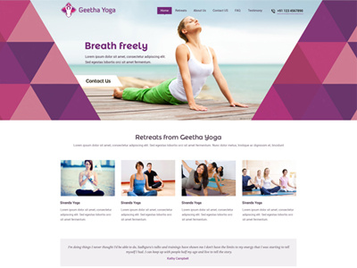 Webdesign for Geetha Yoga