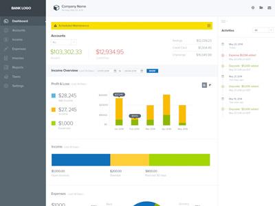Dashboard Design assets bank app clean dashboard liabilities minimal savings web app
