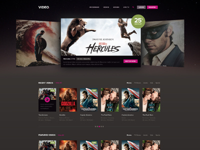 Video / Movies Website clean design modern movies online movies video site video streaming website