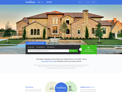 My Home Search Website Design clean home search modern my home property property design real estate real estate website design simple web design