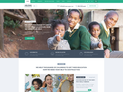 Helping Hands Charity / NonProfit Wordpress Theme charity charity design clean modern non profit non-profit design non-profit theme wordpress theme
