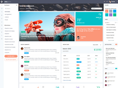 EliteAdmin - Modern Dashboard Version admin admin template admin theme bootstrap charts clean dashboard dashboard template elite admin inbox minimal modern