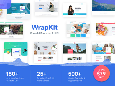 WrapKit - The Most Powerful Bootstrap 4 UI Kit bootstrap 4 bootstrap 4 ui kit free ui kit kit psd ui kit ui kit ui kit psd web kit