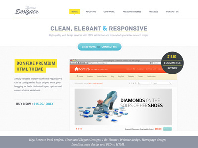 Re-designing Theme Designer business clean freebies minimal simple web design white wordpress