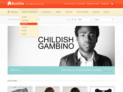 Freebies Bonfire eCommerce Theme PSD ecommerce free freebies psd shopping template theme web design wordpress