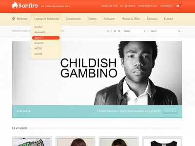 Freebies Bonfire eCommerce Theme PSD