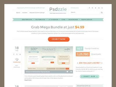 Psdzzle re-design free psd free psd resourcs free web design freebies psd psdzzle