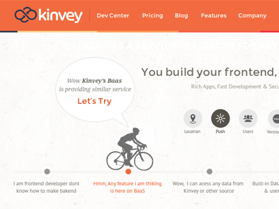 Kinvey re-design clean modern redesign webdesign website