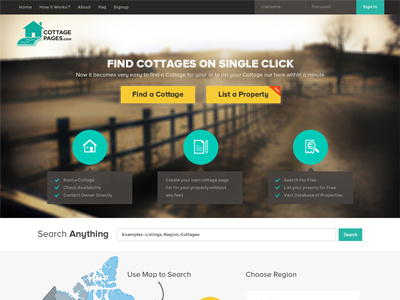 CottagePages.com website design