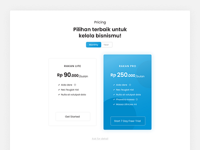 Minimalism Pricing Section @daryramadhan design exploration ideas illustration logo minimalism section ui ui design uiux web design website