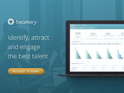Beamery app demo ad ad b2b banner beamery crm linkedin marketing recruiting recruitment request demo software ui