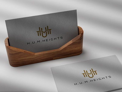 HUM Heights Typography Logo Design Mockup architects logo building logo h u m typography logo design