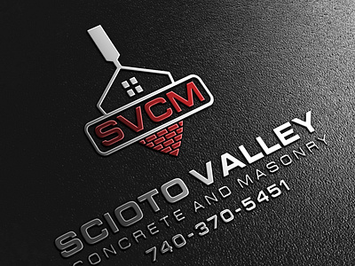 SVCM - SCIOTO VALLEY CONCRETE AND MASONRY branding graphic design illustration logo logo design typography