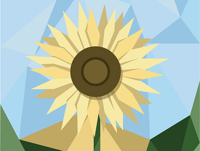 Geometric Sunflower design illustration