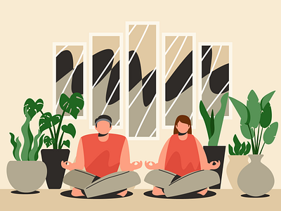 MEDITATE - flat relaxing illustration