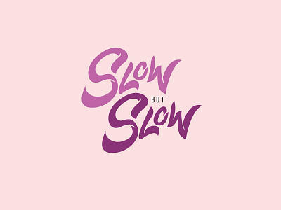 Slow badge grunge illustration. lettering logo retro type typography vintage