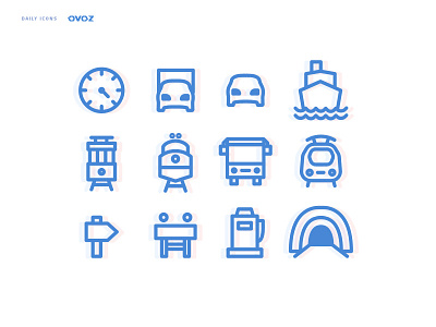 Transportation icons app car design desktop flat ico icon line monoline transportation ui website