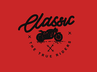 The true riders american badge bratstyle caferacer classic hipster japstyle logo vintage