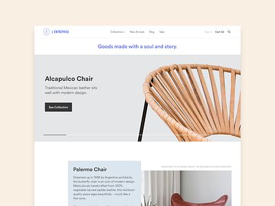 One-Day eCommerce Site blue ecommerce furniture simple