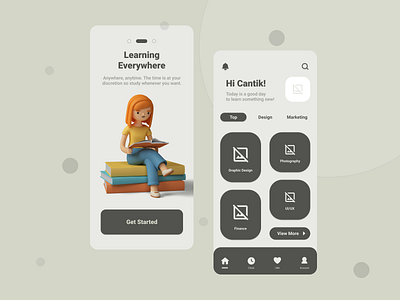 Education Platform - Mobile App 3d app black bold branding design figma illustration logo ui