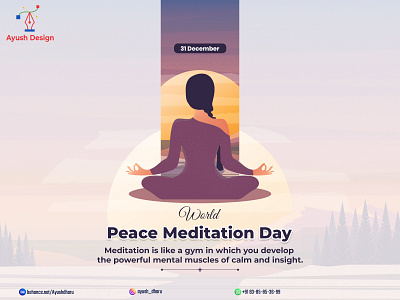 World Peace Meditation Day ads branding design graphic design illustration logo photoshop social vector