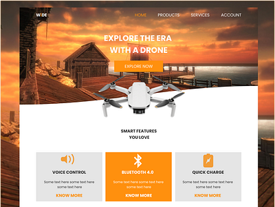 Drone landing page figma ui ux