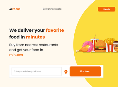 Food delivery website figma ui