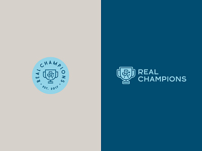 Real Champions Logo Option branding design logo minimal nonprofit