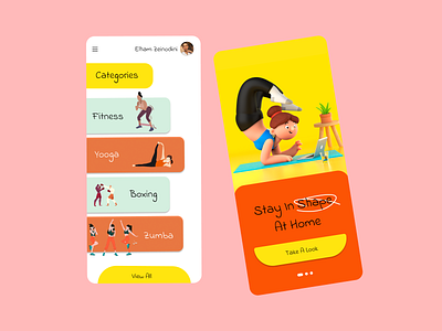 ONLINE GYM app design gym illustration mobile online gym sport ui