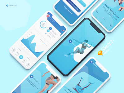 QUICKFIT APP CONCEPT . .fitness .iphone app mobile sketch ui x