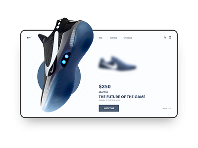 Nike- The future of the game landing page design landing page landing page concept sketch ui website