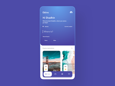 travel booking app ui