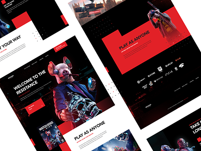 Watch Dogs : Legion Landing page redesign design illustration landing landing page . game . laa landingpage sketch ux watch dogs