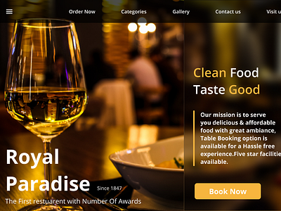 Restaurant Website - Landing page UX/UI