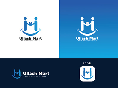 Ullash Mart E-Commerce Logo .. branding ecommerce logo graphic design logo mart logo online shop logo shop logo smile logo ullashmart logo umart logo