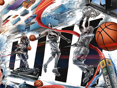 FOOT LOCKER illustration art basketball basketball aritst basketball artworks basketball illustration foot locker foot locker artist footlocker illustration kazepark korean nike 나이키 농구 박승우작가 아트콜라보 아트콜라보레이션 카제박 풋락커 풋락커 아티스트