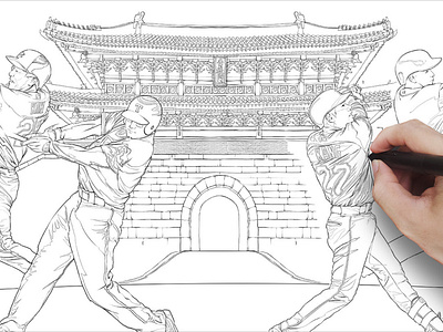 스포츠 아트 KAZE PARK - WBC artwork 월드베이스볼 클래식 아티스트 카제박 - 박승우 작가