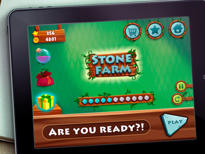 Stone Farm digital art game interface kids game