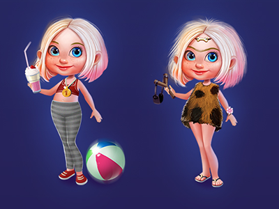 Dress Up art ball character dress up drinks elements game girl ios ipad stone age