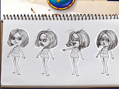 Character sketch art concept digital elements game game design girl kids sketch