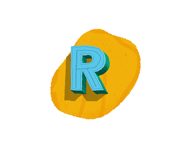 Colour and Shading Experiment: R colour dimension lettering procreate shading