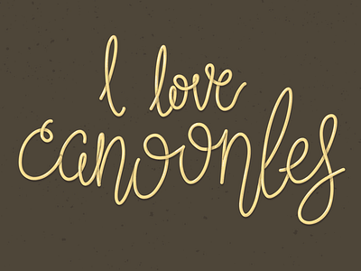 I Love Canoonles lettering monoweight script