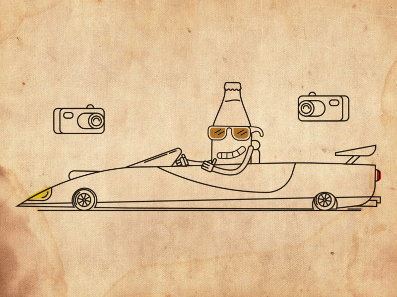 What a drink! animation bottle car line motion graphics stroke