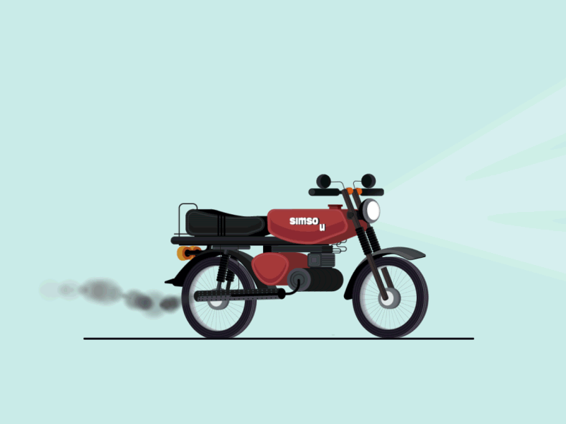 Simson - 51 animation gif motorcycle road simson smoke soviet