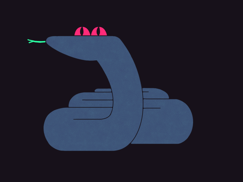 Snakey animation framebyframe handdrawn illustration reptile snake snakey sneaky