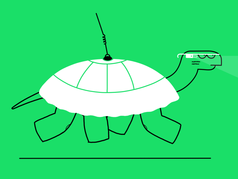 Turtle warrior advance aftereffects antenna evolution forward future google green illustration run runcycle turtle